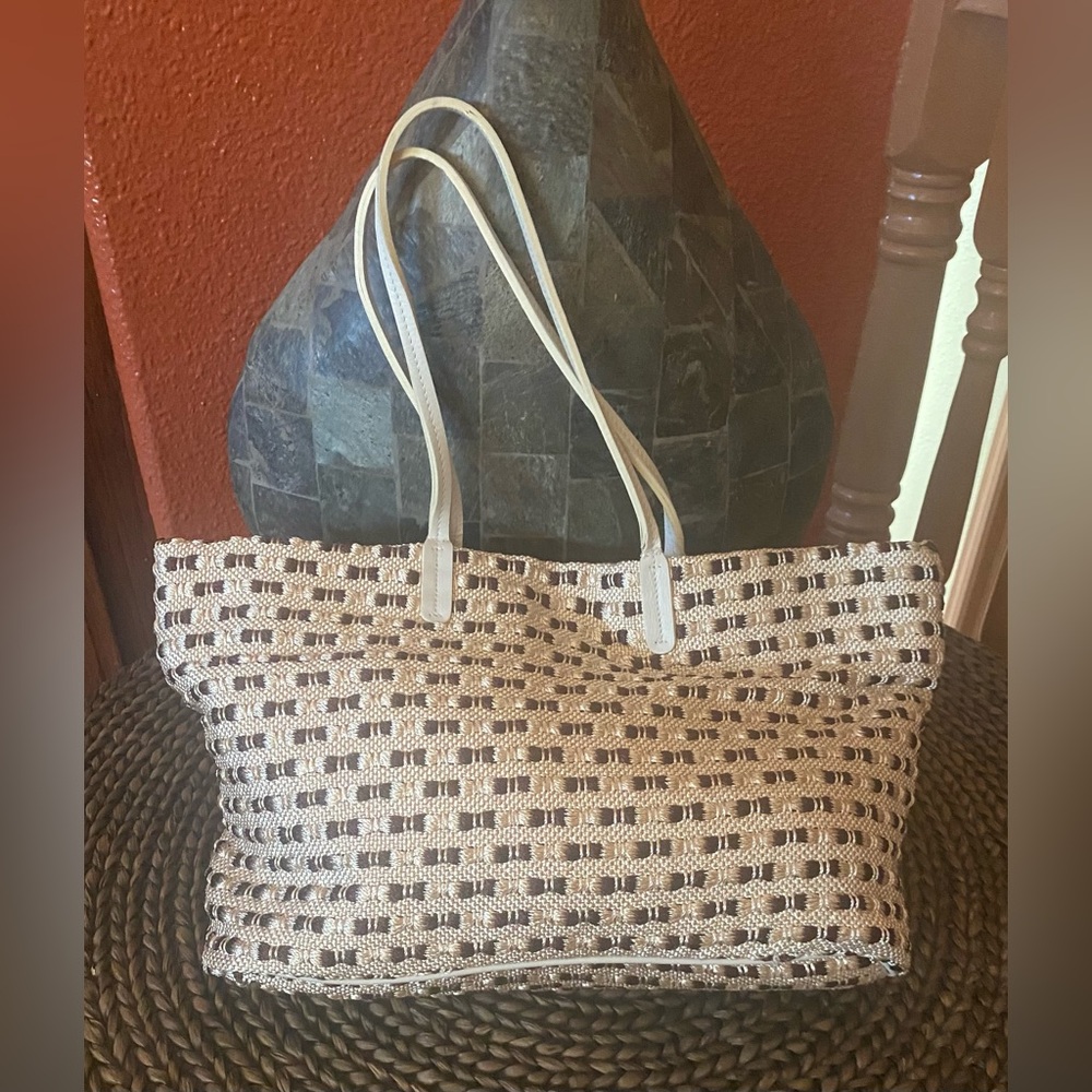 Furla  - EUC - knitted wool woven textile tote shoulder bag